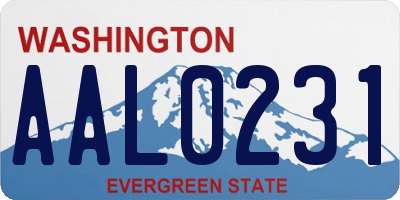 WA license plate AAL0231