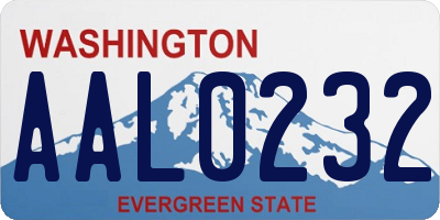 WA license plate AAL0232