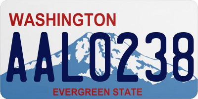 WA license plate AAL0238