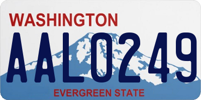 WA license plate AAL0249