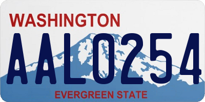 WA license plate AAL0254