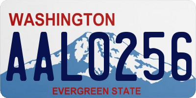 WA license plate AAL0256