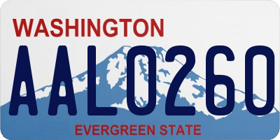 WA license plate AAL0260