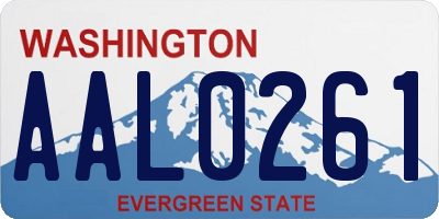 WA license plate AAL0261