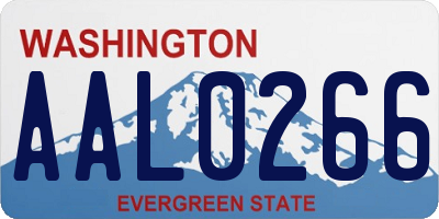 WA license plate AAL0266