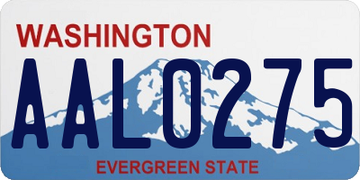 WA license plate AAL0275