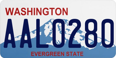 WA license plate AAL0280