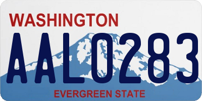 WA license plate AAL0283
