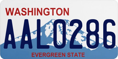 WA license plate AAL0286