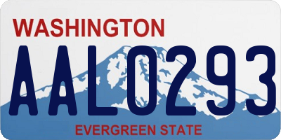 WA license plate AAL0293