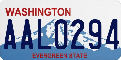 WA license plate AAL0294