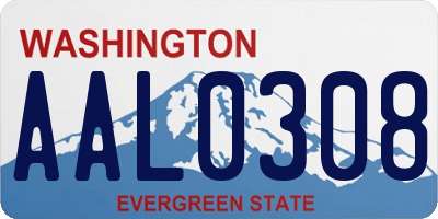 WA license plate AAL0308