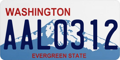 WA license plate AAL0312