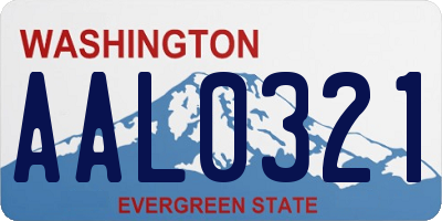 WA license plate AAL0321