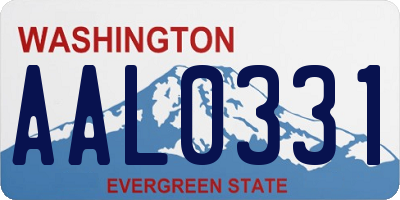WA license plate AAL0331