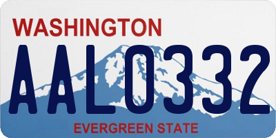 WA license plate AAL0332