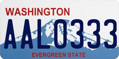 WA license plate AAL0333