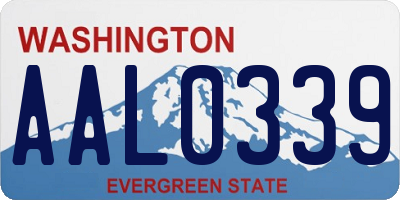 WA license plate AAL0339