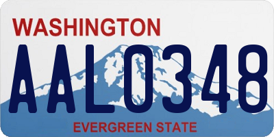 WA license plate AAL0348