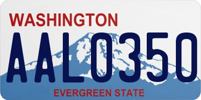 WA license plate AAL0350