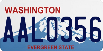 WA license plate AAL0356