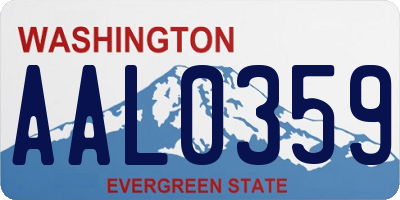 WA license plate AAL0359