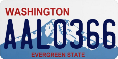 WA license plate AAL0366