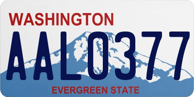 WA license plate AAL0377