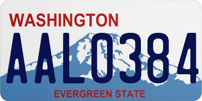 WA license plate AAL0384