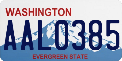 WA license plate AAL0385