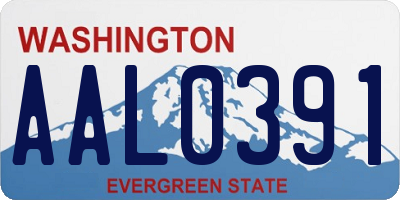 WA license plate AAL0391