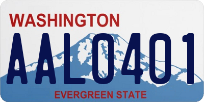 WA license plate AAL0401