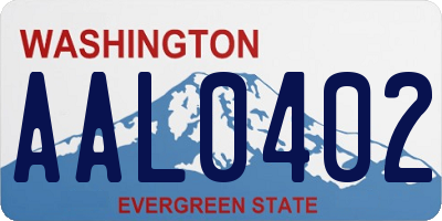 WA license plate AAL0402