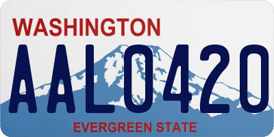 WA license plate AAL0420