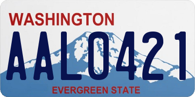 WA license plate AAL0421
