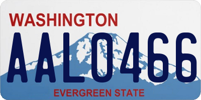WA license plate AAL0466