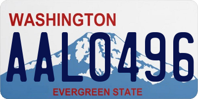WA license plate AAL0496