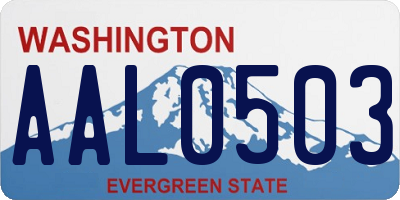 WA license plate AAL0503