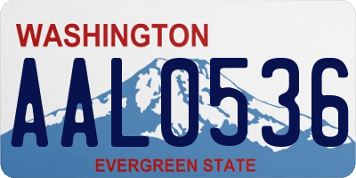 WA license plate AAL0536