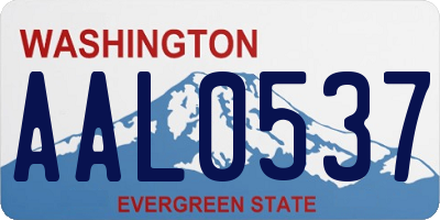 WA license plate AAL0537