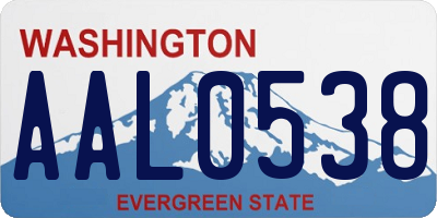 WA license plate AAL0538