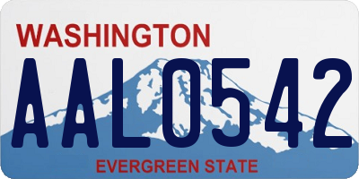 WA license plate AAL0542