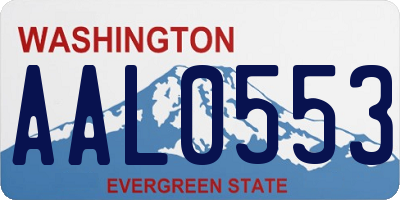 WA license plate AAL0553