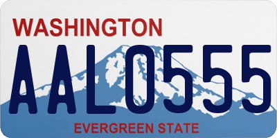 WA license plate AAL0555