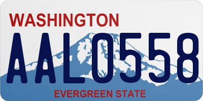 WA license plate AAL0558