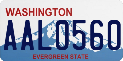 WA license plate AAL0560