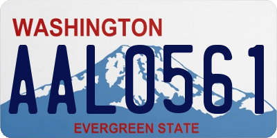 WA license plate AAL0561