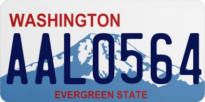 WA license plate AAL0564