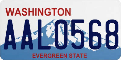 WA license plate AAL0568