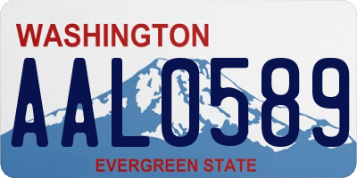 WA license plate AAL0589